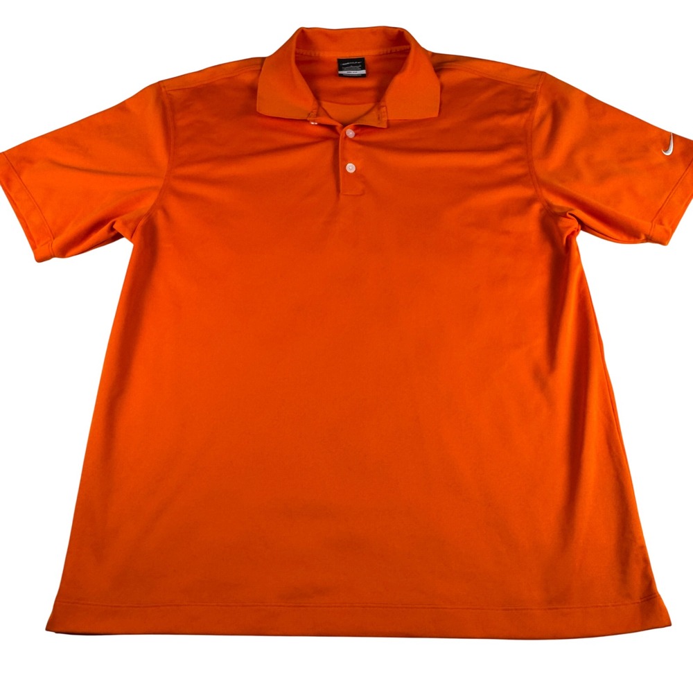Nike‎ Golf Dri-FIT Polo Shirt Men's Large L Orange Athletic Fit